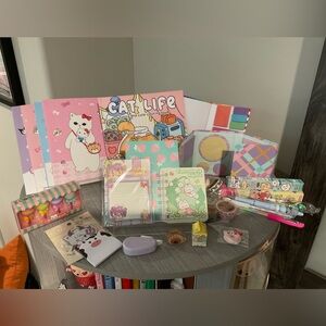Cute Cat Life Pink & Pastel Stationery Set